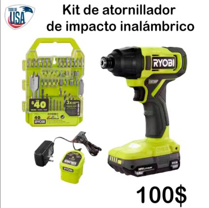 Kit de atornillador de impacto inalámbrico